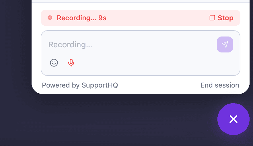 Audio recording message flow in chat